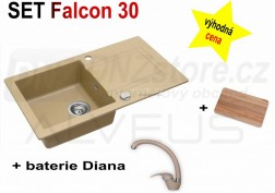 SET granitový dřez Alveus Falcon 30 + BATERIE různé druhy
